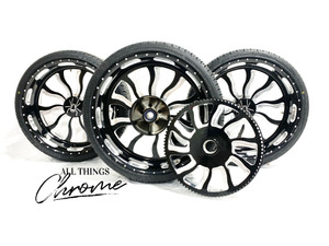 SPYDER 20" BLACK CONTRAST INFERNO WHEELS,TIRES,PULLEY 2012-2016 CAN-AM RS SPYDER