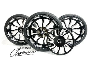 SPYDER 20" BLACK CONTRAST INFERNO WHEELS, TIRES & PULLEY 2009 CAN-AM ROADSTER