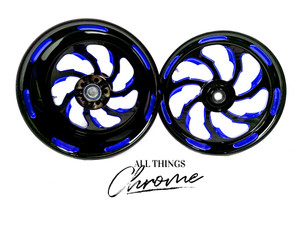 GSXR 360 FAT TIRE BLACK & BLUE SAMURAI WHEELS 01-05 SUZUKI GSXR 600 750