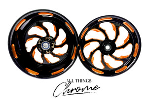 HAYABUSA 330 FAT TIRE BLACK & ORANGE SAMURAI WHEELS FOR 99-2007 SUZUKI HAYABUSA