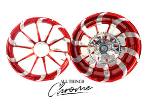 300 FAT TIRE LOLLYPOP RED CONTRAST TORNADO WHEELS 06-11 KAWASAKI NINJA ZX-14