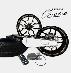 GSXR 360 FAT TIRE KIT BLACK & CHROME RECLUSE WHEELS 2009-2020 SUZUKI GSXR 1000