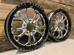17" Front Drag Racing Wheels "ALTA GRADU" - Black Contrast Cut - Set of 2 17" Front Drag Racing Wheels "ALTA GRADU" - Black Contrast Cut - Set of 2