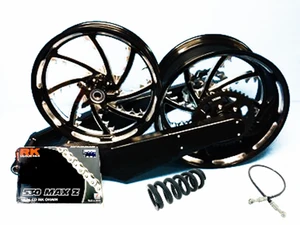 HAYABUSA 240 FAT TIRE KIT BLACK CONTRAST PIRANHA WHEELS 08-12 SUZUKI HAYABUSA