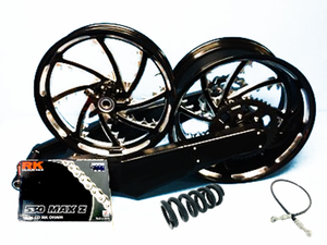 。 NINJA 360 FAT TIRE KIT BLACK CONTRAST PIRANHA WHEELS 06-11