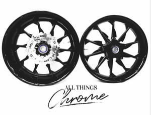 NINJA 240 FAT TIRE SOLID BLACK TORNADO WHEELS 10-15 KAWASAKI NINJA ZX-10R