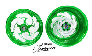 CBR 360 FAT TIRE GREEN CONTRAST SHREDDER WHEELS 2004 HONDA CBR1000RR