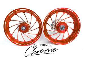 ZX 360 FAT TIRE CANDY RED CONTRAST TURBO WHEELS 2006-2011 KAWASAKI NINJA ZX-14