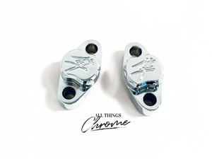 HAYABUSA CHROME HANDLE BAR CLAMPS KANJI ENGRAVED FOR 1999-2007 SUZUKI HAYABUSA