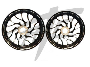 YZF 240 FAT TIRE BLACK CONTRAST CUT HELLIAN WHEELS 2004-2008 YAMAHA YZF R1
