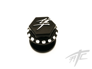 HAYABUSA BLACK CONTRAST 3D KANJI DIAMOND CUT EXHAUST PLUG 2008 SUZUKI HAYABUSA