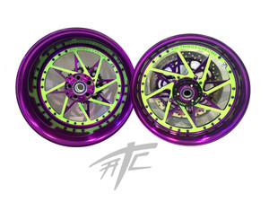 HAYABUSA 240 FAT TIRE PURPLE/NEON GREEN SWITCHBACK WHEELS 99-07 SUZUKI HAYABUSA HAYABUSA 240 FAT TIRE PURPLE/NEON GREEN SWITCHBACK WHEELS 99-07 SUZUKI HAYABUSA