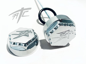 HAYABUSA CHROME DIAMOND CUT KANJI HEX REAR AXLE CAPS 2006 SUZUKI HAYABUSA