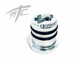 HAYABUSA CHROME DIAMOND CUT 3D KANJI SHOCK HOLE PLUG FOR 2019 SUZUKI HAYABUSA