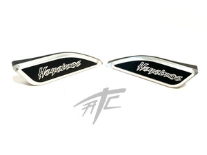 HAYABUSA ENGRAVED BLACK CONTRAST BILLET SIDE GAS TANK PADS 2007 SUZUKI HAYABUSA