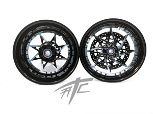 専用1 NINJA 300 FAT TIRE BLACK & PINK SWITCHBACK WHEELS 04-10 KAWASAKI