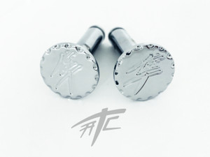 HAYABUSA CHROME DIAMOND CUT KANJI REAR PEG PINS 2018 SUZUKI HAYABUSA