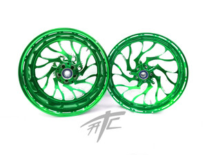 GSXR 330 FAT TIRE ILLUSION GREEN HELLIAN WHEELS 01-05 SUZUKI GSXR 600 750