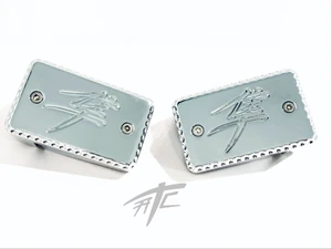 HAYABUSA CHROME KANJI DIAMOND CUT MASTER CYLINDER COVERS 1999 SUZUKI HAYABUSA