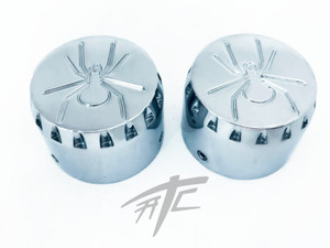 SPYDER ENGRAVED CHROME REAR AXLE CAPS 2008-2009 CAN-AM SPYDER GS 990