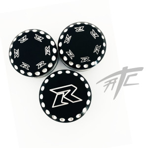 GSXR BLACK CONTRAST DIAMOND CUT FORK CAPS & YOKE PLUG 2011 SUZUKI GSXR 600/750