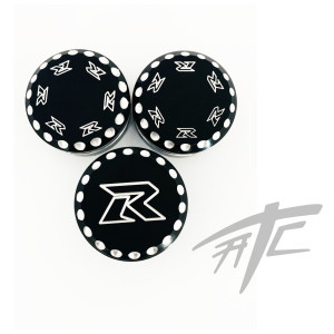 GSXR BLACK CONTRAST DIAMOND CUT FORK CAPS & YOKE PLUG 2012 SUZUKI GSXR 1000