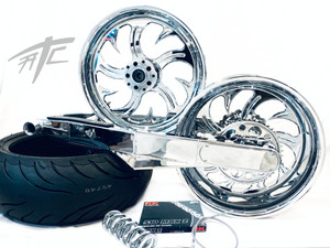 GSXR 330 FAT TIRE KIT CHROME SHARK TOOTH WHEELS 01-08 SUZUKI GSXR 1000