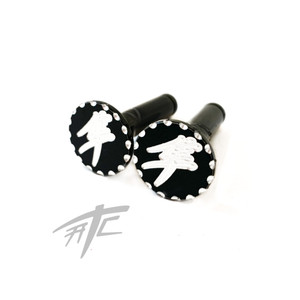 HAYABUSA BLACK CONTRAST DIAMOND CUT REAR PEG PINS 2008-2020 SUZUKI HAYABUSA