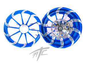 YZF 300 FAT TIRE CANDY BLUE CONTRAST TORNADO WHEELS 04-08 YAMAHA YZF R1