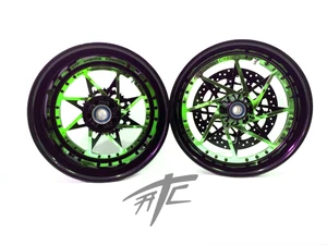 ZX-10R 300 FAT TIRE BLACK/CANDY GREEN SWITCHBACK WHEELS 04-10 NINJA ZX-10R
