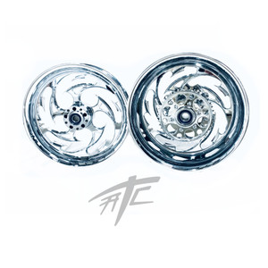 HAYABUSA 360 FAT TIRE CHROME SHREDDER WHEELS 1999-2007 SUZUKI HAYABUSA