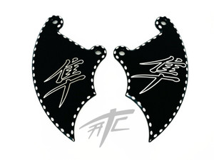 HAYABUSA BLACK CONTRAST CUT FRONT BRAKE CALIPER COVERS 2004 SUZUKI HAYABUSA