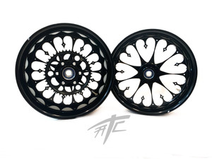 NINJA 240 FAT TIRE BLACK CONTRAST CUT STILETTO WHEELS 00-05 KAWASAKI NINJA ZX-12