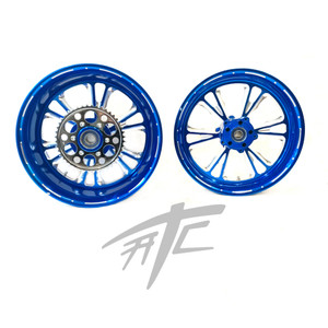 GSXR 240 FAT TIRE CANDY BLUE CONTRAST VANDETTA WHEELS 2009-2020 SUZUKI GSXR 1000