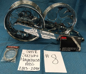 240 ALL CHROME SHARK TOOTH FAT TIRE KIT WITH ABS 08-12 SUZUKI HAYABUSA