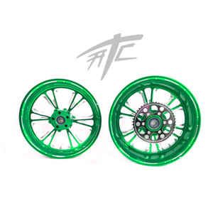 NINJA 360 FAT TIRE CANDY GREEN CONTRAST VANDETTA WHEELS 00-05 NINJA ZX-12