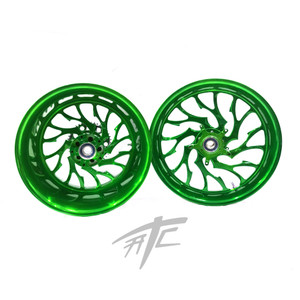 NINJA 300 FAT TIRE CANDY GREEN HELLIAN WHEELS 12-20 KAWASAKI NINJA