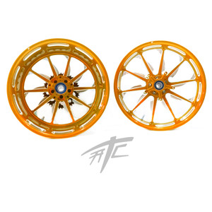 NINJA 330 FAT TIRE CANDY ORANGE CONTRAST LAUNCH WHEELS 00-05 KAWASAKI NINJA ZX12