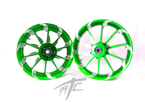 GSXR 330 FAT TIRE CANDY GREEN CONTRAST TORNADO WHEELS 2009-2020 SUZUKI GSXR 1000