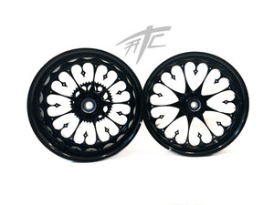 YZF 330 FAT TIRE BLACK CONTRAST CUT STILETTO WHEELS 2004-2008 YAMAHA YZF R1
