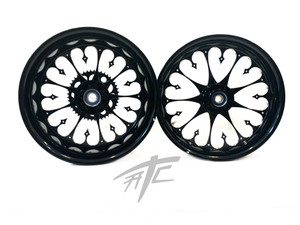 YZF 360 FAT TIRE BLACK CONTRAST CUT STILETTO WHEELS 2004-2008 YAMAHA YZF R1