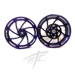 GSXR 240 FAT TIRE ILLUSION PURPLE CONTRAST PIRANHA WHEELS 01-08 SUZUKI GSXR 1000
