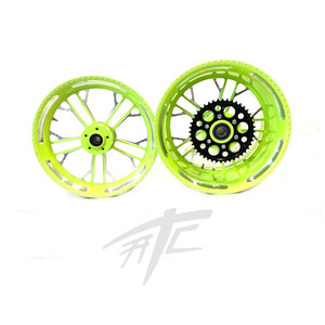 A NINJA 360 FAT TIRE NEON CONTRAST CUT KILO WHEELS 12-20 KAWASAKI