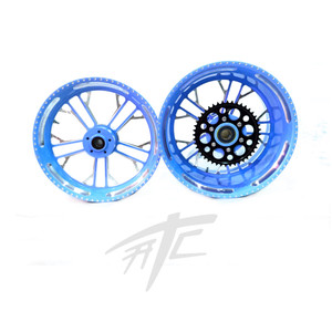 GSXR 240 FAT TIRE CANDY BLUE CONTRAST CUT KILO WHEELS 01-08 SUZUKI GSXR 1000