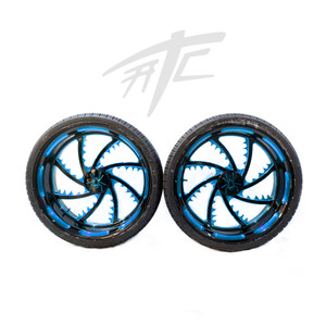 SPYDER (2) 20" BLACK & BLUE PIRANHA WHEELS 09-12 CAN-AM SPYDER ROADSTER