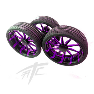 SPYDER (3) 20" BLACK & PURPLE TORNADO WHEELS 2010-2020 CAN-AM SPYDER RT
