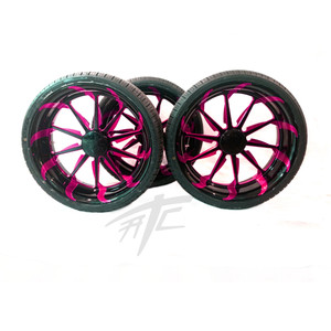 SPYDER (3) 18" BLACK & PINK TORNADO WHEELS 09-12 CAN-AM SPYDER ROADSTER