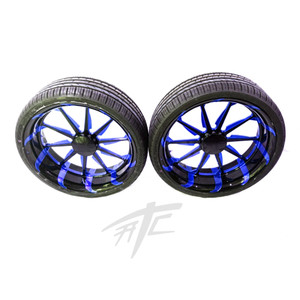 SPYDER (2) 20" BLACK & ROYAL BLUE TORNADO WHEELS 2010-2020 CAN-AM SPYDER