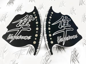HAYABUSA BLACK CONTRAST CUT FRONT BRAKE CALIPER COVER SET 08-20 SUZUKI HAYABUSA