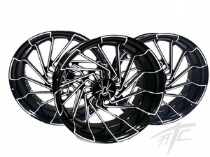 SPYDER 20" BLACK CONTRAST CUT MAYHEM WHEELS (3) 09-12 CAN-AM SPYDER ROADSTER